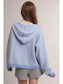 Striped Two-Way Zip Sweater Hoodie with Pockets