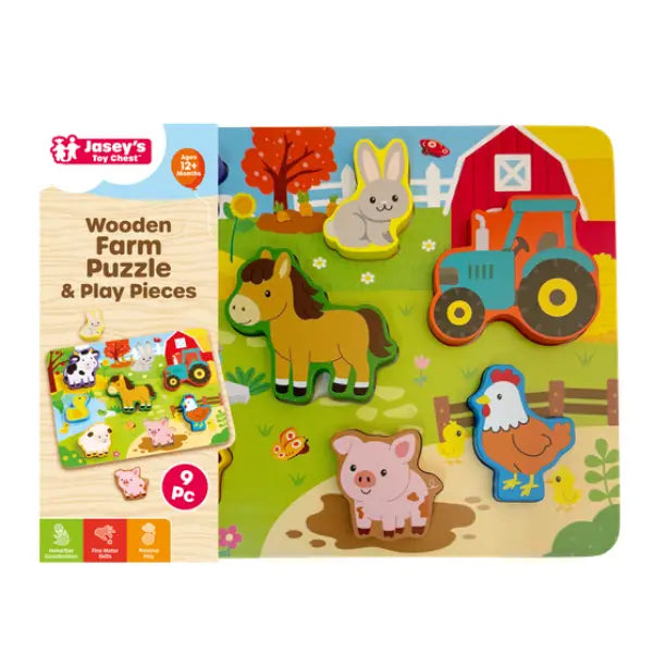 Wooden Farm Puzzle & Play Pieces