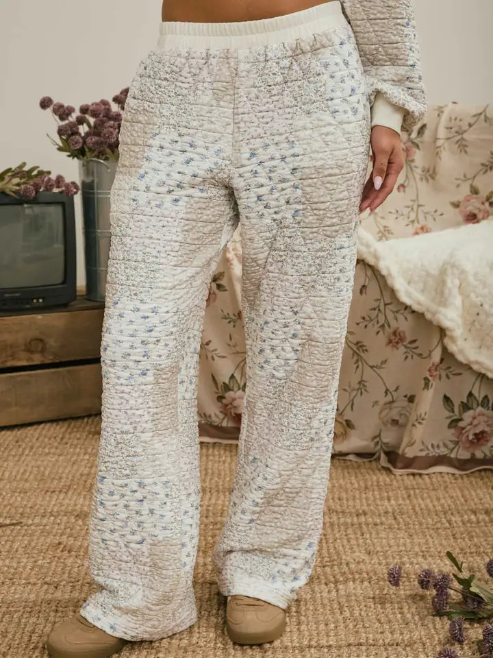 Floral Patchwork Quilted Pants