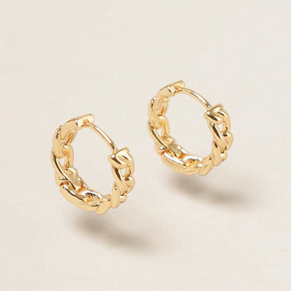 14K Gold Dipped Link Hoop Earrings