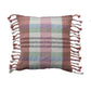 20" Square Woven Recycled Cotton Blend Pillow w/ Braided Fringe