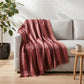 Woven Recycled Cotton Blend Striped Throw with Fringe