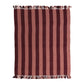 Woven Recycled Cotton Blend Striped Throw with Fringe