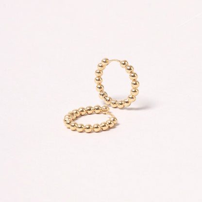 14K Gold-Dipped Ball Hoop Earring