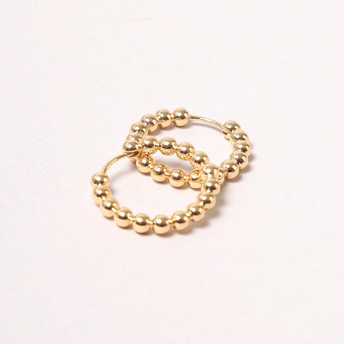 14K Gold-Dipped Ball Hoop Earring