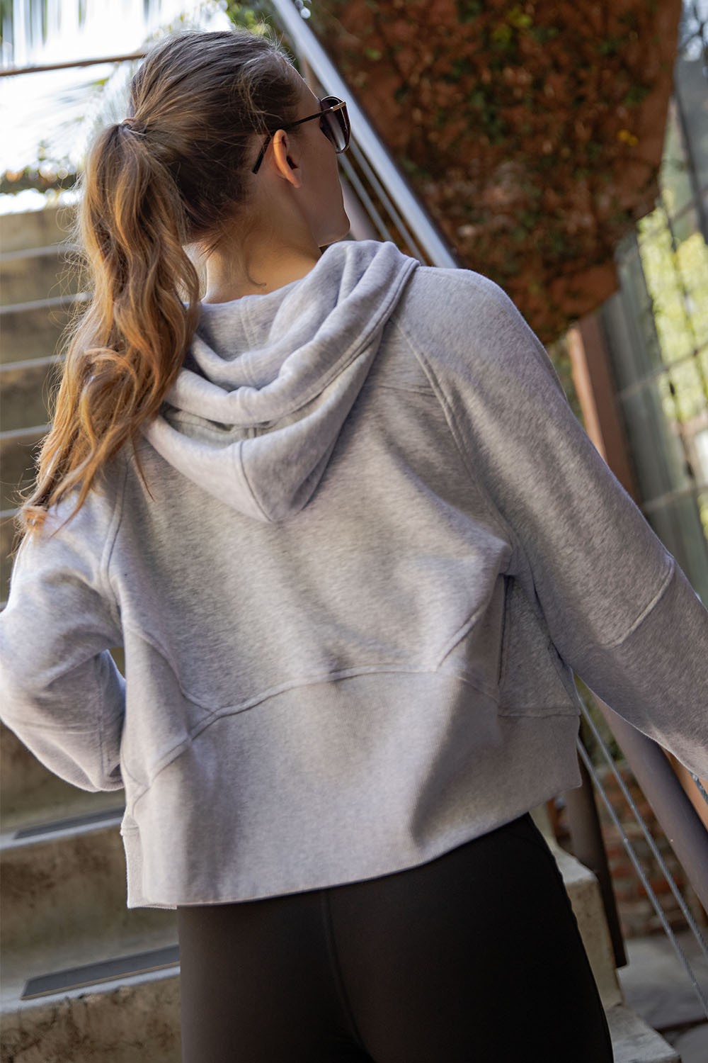 French Long Sleeve Zip Hoodie- Grey