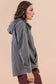 Washed Denim Casual Hood Pullover