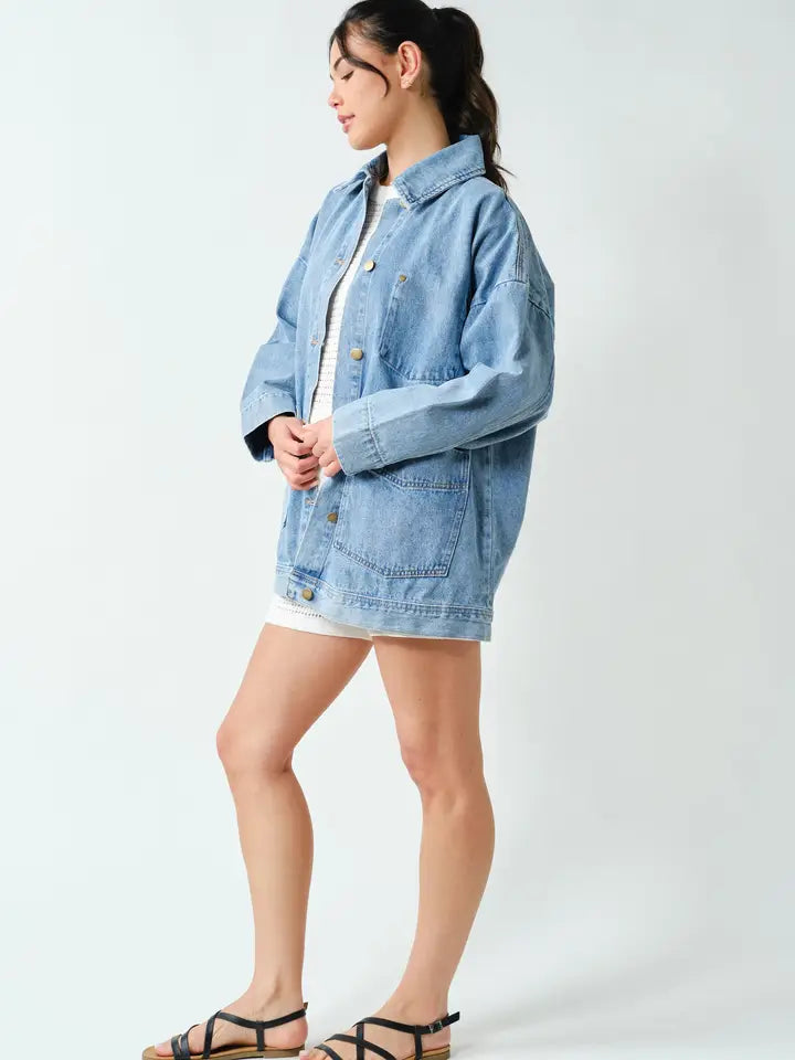 Boxy-Cut Denim Jacket