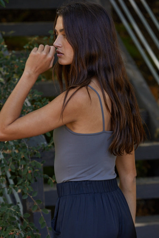 Basic Full Length Cami in Slate