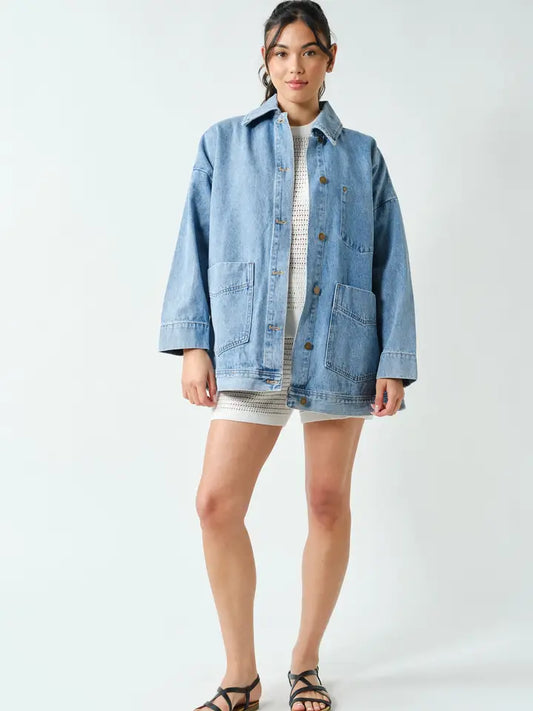 Boxy-Cut Denim Jacket