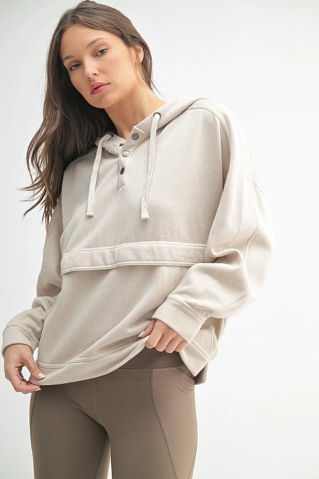 Nikkie Fleece Snap Hoodie