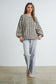 Checkered Oversized Sweater In Taupe/ Olive