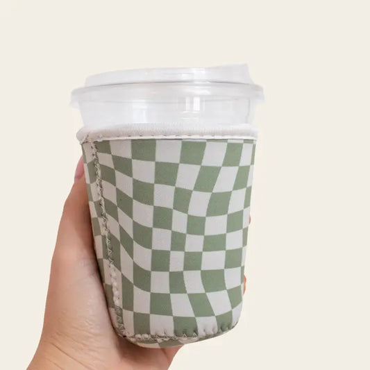 Green Checkered Coffee Sleeve