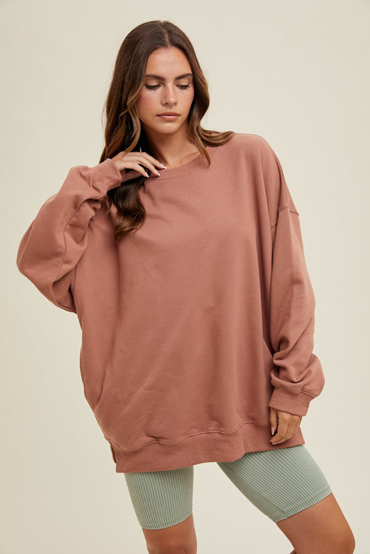 Nicole Oversized Pullover in Burl Wood