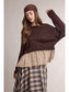 Twofer Ribbed Knit Sweater with Attached Peplum