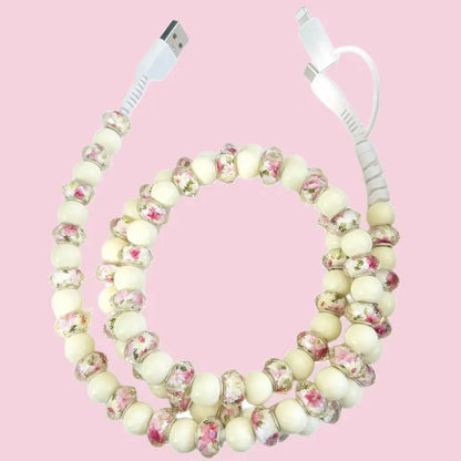 Beaded charging Cable 2 in 1 Type-C To ip15