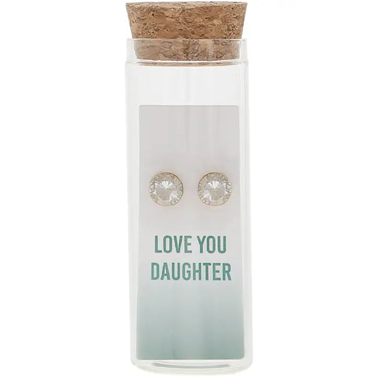 Love You Daughter - 14K Gold Plated Earring in A Bottle