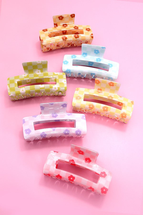 Daisy Checker Claw Clip