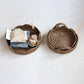 Decorative Rattan Trays w/ Scalloped Edge & Handles