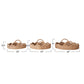Decorative Rattan Trays w/ Scalloped Edge & Handles