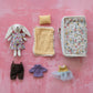 Fabric Zip Suitcase Bed with Plush Bunny & Outfits