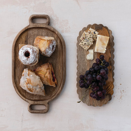 Mango Wood Tray w Handles