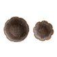 Hand-Woven Rattan Scalloped Planters with Plastic Lining