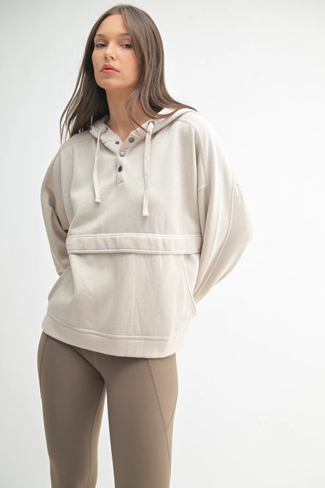 Nikkie Fleece Snap Hoodie