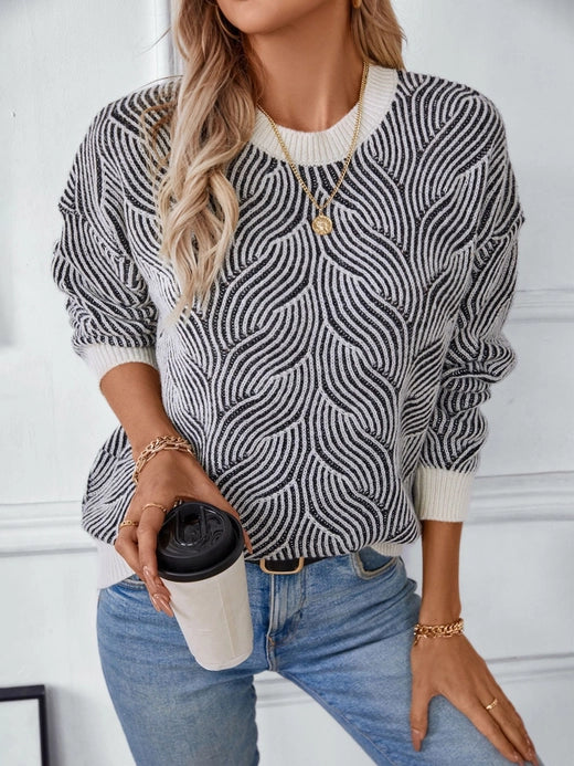 Whitney Knit Wave Sweater