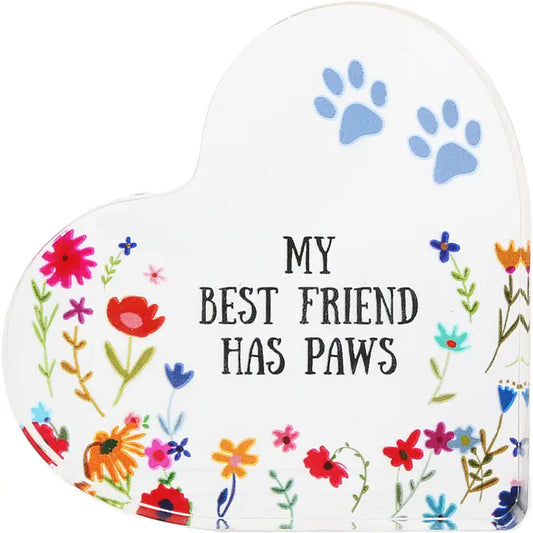 Paws - 3.5" Acrylic Heart Plaque