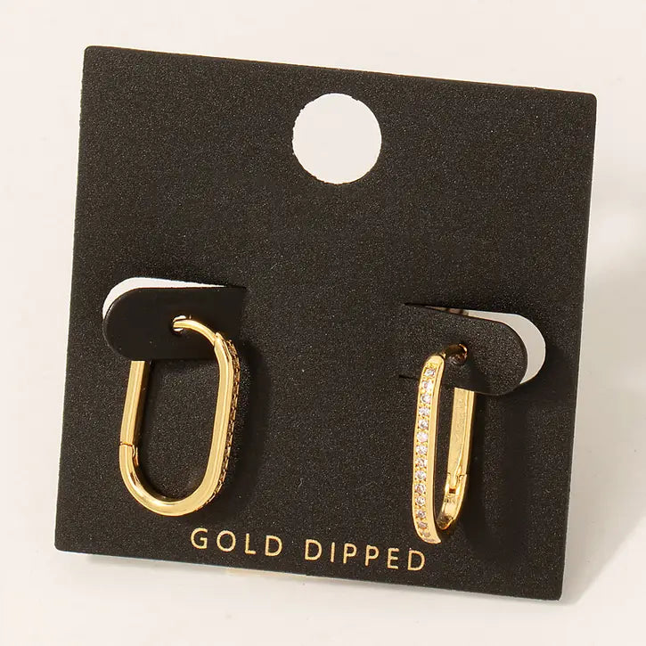 Gold Dipped Oval Hoop Earrings