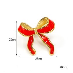 Gold Enamel Bow Earrings