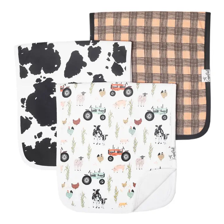 3 Pack Premium Burp Cloths - Jo