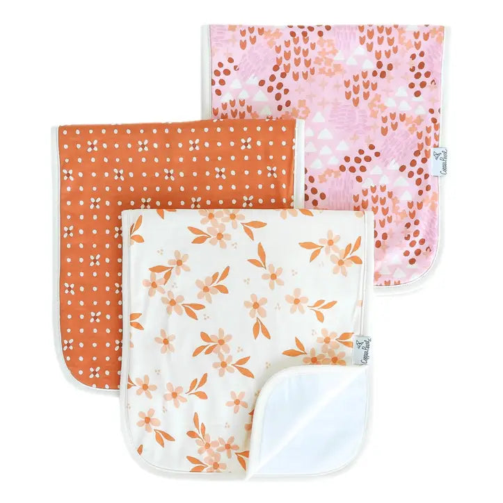 3 Pack Premium Burp Cloths - Rue