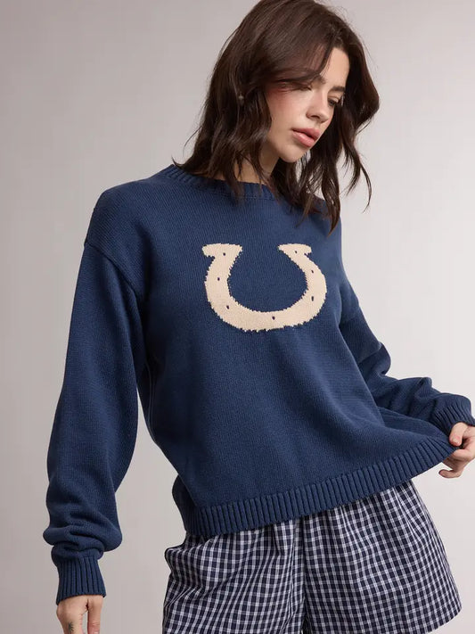 Western Horseshoe Graphic Cozy Sweater