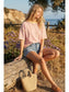 Striped Relaxed Fit Knit Tee in Pink & Yellow