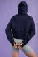 French Long Sleeve Zip Hoodie-Navy