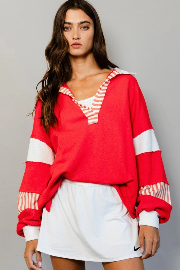 Color-Block Top In Red