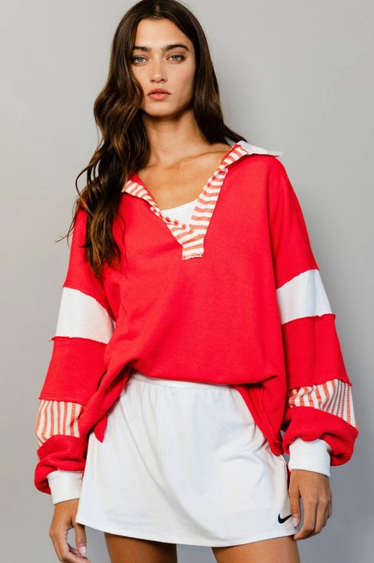 Color-Block Top In Red