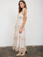 Floral Chiffon Tie Strap Ruffled Tiered Midi Dress