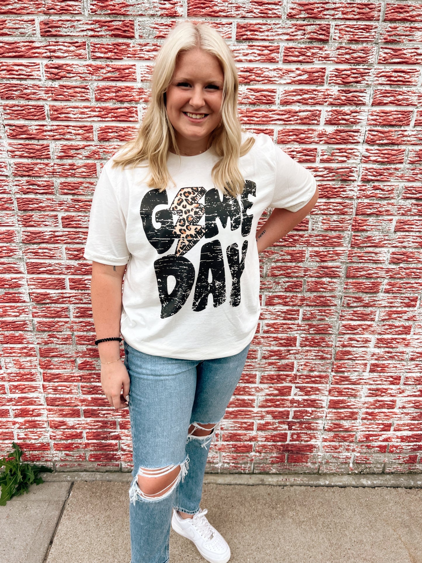 Game Day Leopard Print Tee-S