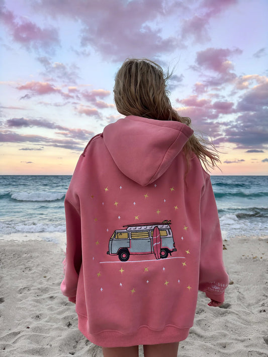 Ice Cream Pink Embroider Van Star Hoodie