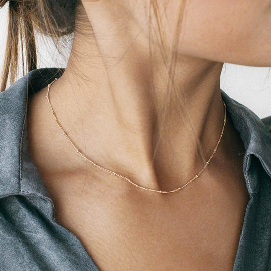 18K Gold Plated Dainty Bead Chain