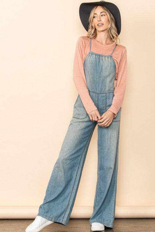 WIDE LEG OVERALL JUMPSUIT