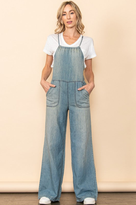 WIDE LEG OVERALL JUMPSUIT
