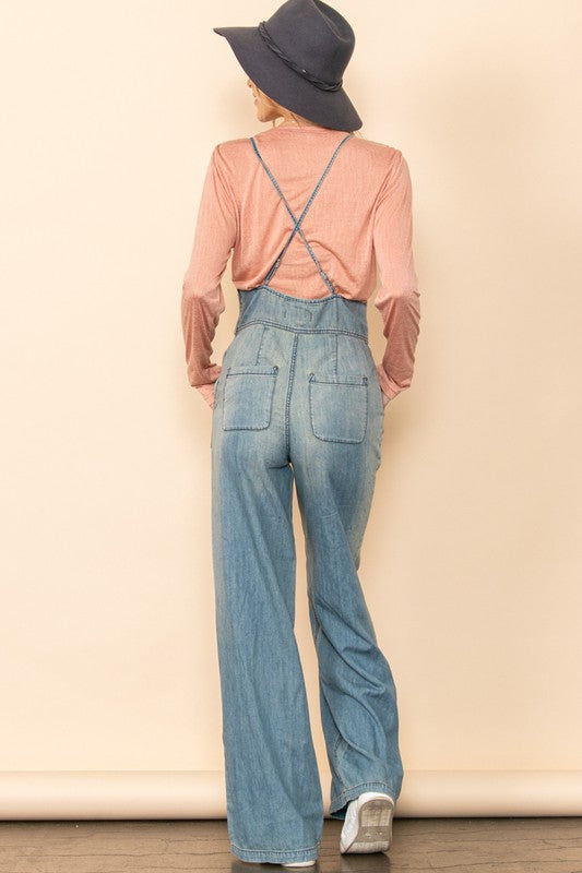 WIDE LEG OVERALL JUMPSUIT